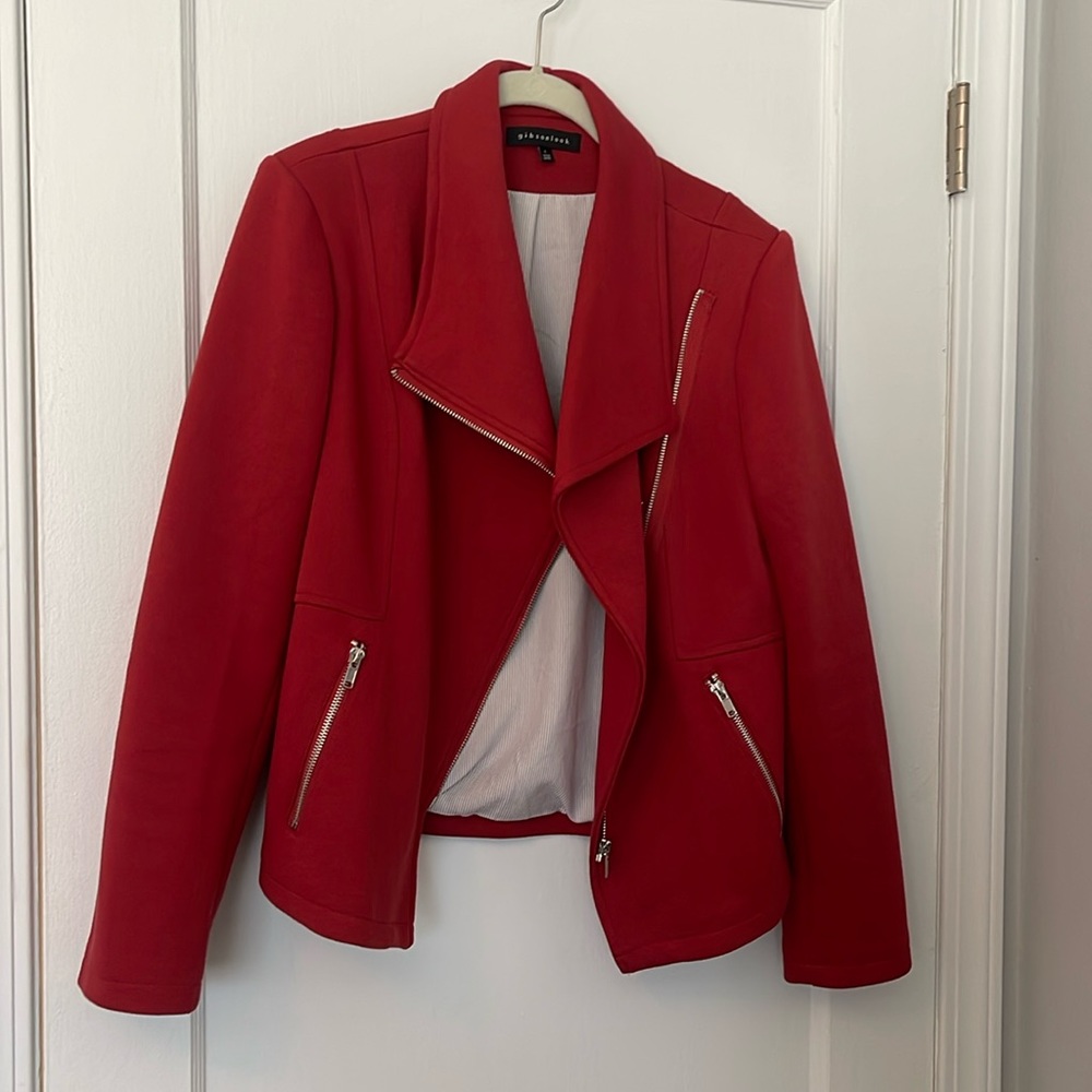 Gibson Look knit stretch moto jacket